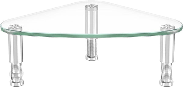 Hemudu Clear Glass Computer Monitor Riser / Triangle Desktop Universal Corner Stand