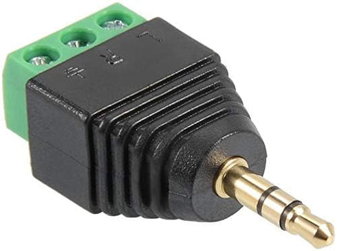 5 Pieces 3.5mm Stereo Audio Male to AV 3-Screw Terminal Female Phoenix Adapter Connector