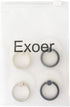 Transparent Cell Phone Ring Stand Holder, Finger Grip Loop (2 Silver 2 Black Round) for Phones (Exoer)