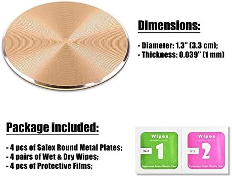 Cute Replacement Metal Plates Set, 4 Pack for Magnetic Phone Holder, Strong Circular 3M Adhesive Stickers