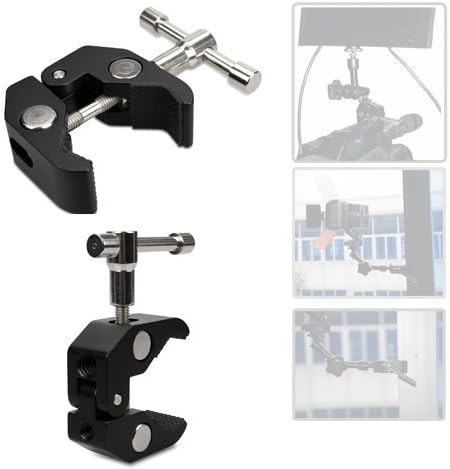 Super Clamp Camera Clamp with 1/4"-20 and 3/8"-16 Thread for Cameras, Lights, Umbrellas, Hooks, and More.