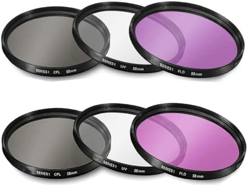 Acuvar 55mm and 58mm Multi-Coated 3 Piece Filter Kit for Nikon D3500, D5600, D3400 DSLR Camera with Lenses