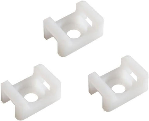 60 Set White Cable Zip Tie Mounts Kit, Wire Cable Clips Organizer Holders with 8" Cable Ties and Tapping Screw