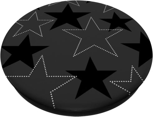 Black & White Star Pattern Aesthetic Y2K Trendy Stars PopSockets Standard PopGrip
