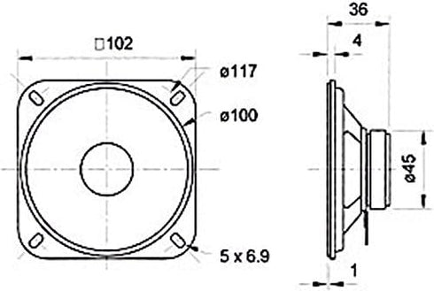 R10S 4" Full Range Speaker, 8 Ohm