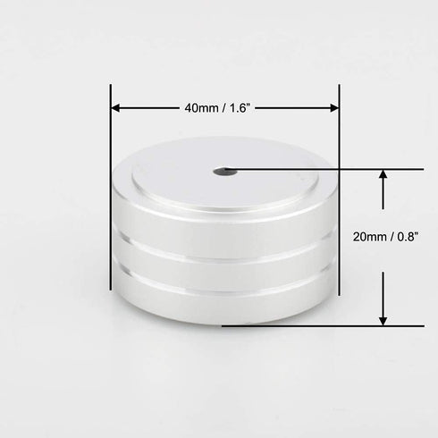 Audiocrast 4X Silver Aluminum HiFi Speaker Isolation Feet Pad, 40x20mm Non-Slip Vibration Dampener for Subwoofer