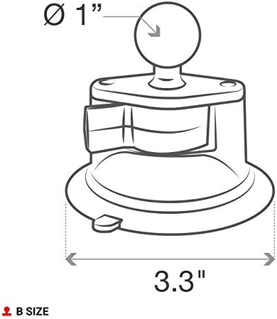 RAM MOUNTS Twist-Lock Composite Suction Cup Base with Ball RAP-B-224-1U, B Size 1" Ball
