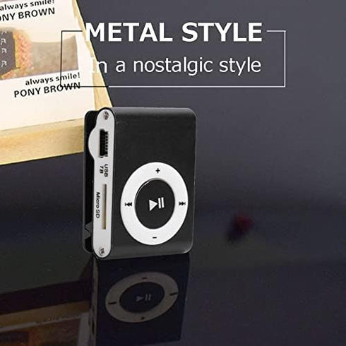 Acogedor Mp3 Mini?MP3 Player, Portable Digital Music Media Player Back?Clip Player with Earphone and USB Cable(Black)