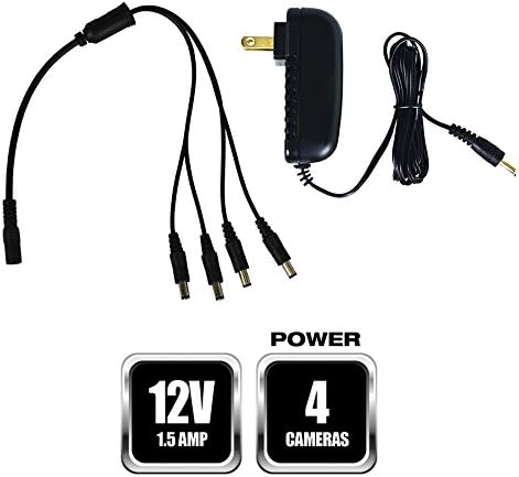 Night Owl Security Camera Power Adapter with 4-Way Power Splitter