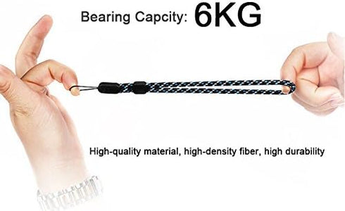 Adjustable Wrist Straps Hand Lanyard Set of 2 Black Compatible with iPhone Camera USB Flash Drives Key Chain