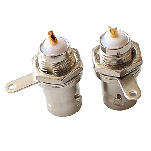 BNC Female Nut Bulkhead Panel Connector 20-Pack, Solder Jack Adapters for RG58 RG59 RG6 RF Coaxial Cable Welding