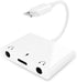 3 in 1 Dual 3.5mm Headphone Jack Adapter, Earphone Jack Audio and Charging Adapter, White