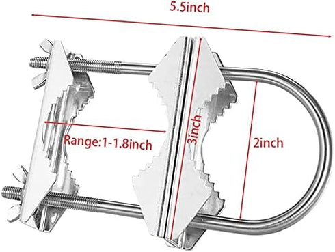 Double Antenna Mast Clamp Heavy Duty Pole to Pole Mounting Kit V Jaw Block with U-Bolt Mounting Hardware for TV CB Ham Antenna Parasols Flags and Fishing Rods (2)