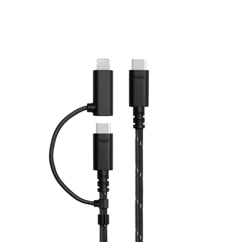 Moshi 2-in-1 USB-C to USB-C & Lightning Charging/Sync Cable (1M) - Jet Black
