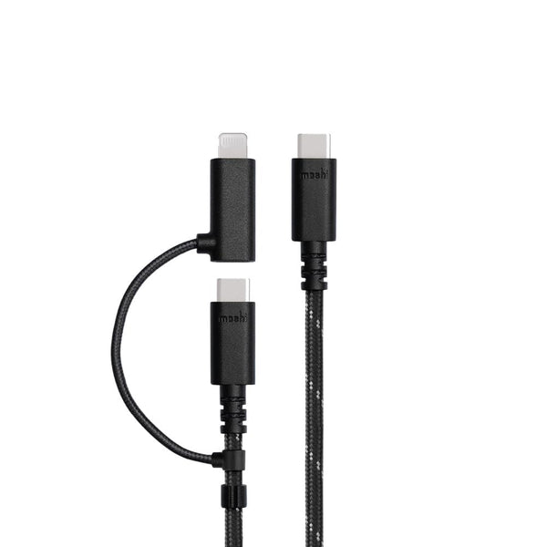 Moshi 2-in-1 USB-C to USB-C & Lightning Charging/Sync Cable (1M) - Jet Black