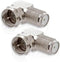 F-Type Right Angle Adapter 90° Female F to Male F Connector (2 Pack)
