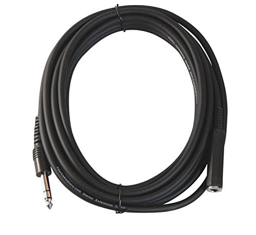 15 Foot 1/4 Inch Stereo Extension Cable - Male/Female