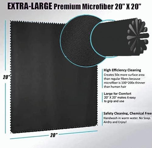 20"x20"(50x50CM) (1Pack California JOS Extra Large Oversized Microfiber Cleaning Cloth, Ideal for Electronics