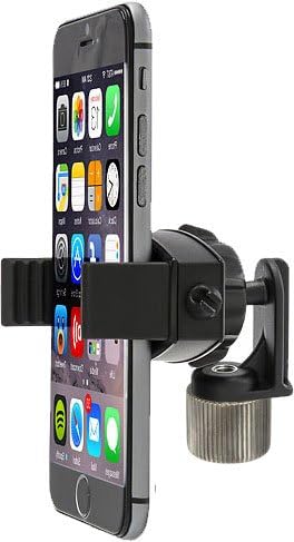 ChargerCity 360° Swivel Adjust Smartphone Holder with Tripod Microphone Stand Adapter for All Smartphones up to 3.6"