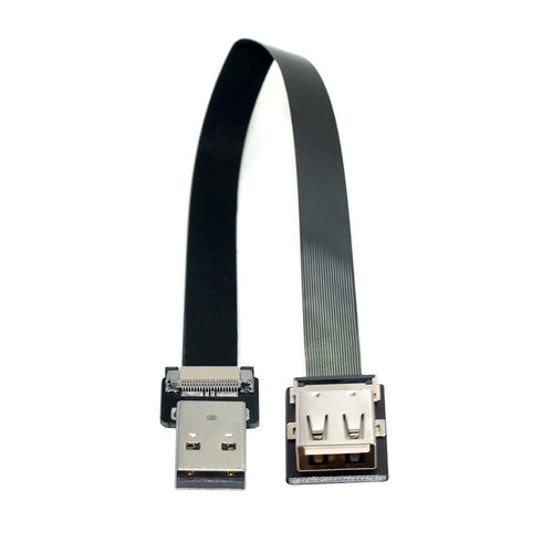 Xiwai 2.0M USB 2.0 Type-A Male to Female Extension Cable, Flat Slim FPC for FPV, Disk, Scanner & Printer