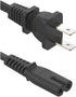 C&E 6 8 1-15P C7) 2 18AWG (5 Pack) Feet Figure Non-Polarized (NEMA to Prong Power Cord, Compatible with Printers, Smart