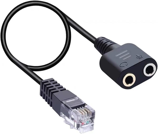 RJ9 Male to 3.5mm Female Plug Headset Jack Phone Audio Adapter Cable, Not Compatible with RJ11