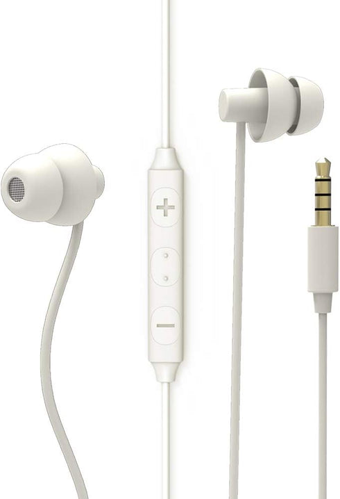 Sleep Earbuds, Comfortable Noise Isolating Earplugs, In-Ear Headphones with Mic & Volume Control - Perfect for Side