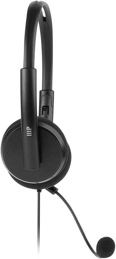 Monoprice WFH 3.5mm + USB Wired Web Meeting Headset, Lightweight with Adjustable Mic for Virtual Meetings
