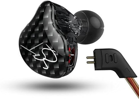Dilvpoetry KZ ZST Dynamic Hybrid Dual Driver In-Ear Earphones, Black Without Mic