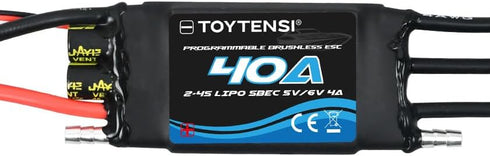 TOYTENSI 40A 24S XT60 3.5mm Water-Cooled Brushless Marine ESC for RC Boat, Boat ESC with & Bullet Connectors