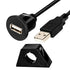 USB 2.0 Flush Mount Cable, Round Single Port USB Male to Female Car AUX Mount Flush Panel Extension Cable for Car Truck Boat Motorcycle Dashboard 6ft (1Pack)