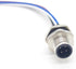 M12 4Pin Male Connector Cable, A Coded Straight Back Mount 1M Waterproof Male Aviation Socket IP67