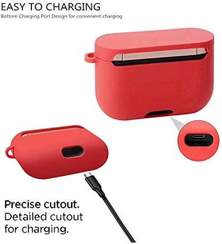 Case Compatible with Sony WF-1000XM3, Shock Drop Proof Soft Silicone Cover, Red