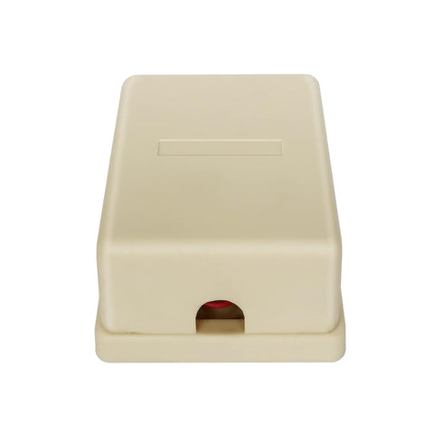 NECABLES Phone Jack Surface Mount Dual Port Telephone Jack Box, 4 Screw Terminals to 2 RJ11 Female Ivory