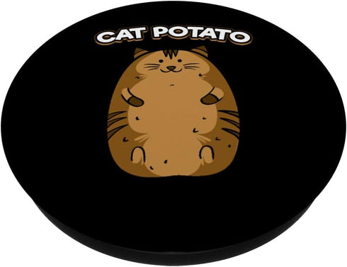 Cat Potato Cute Fat Feline Animal Potato Cat Lover Pun Humor PopSockets PopGrip: Swappable Grip for Phones & Tablets PopSockets Standard PopGrip
