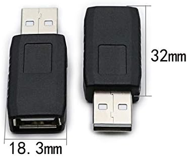 2 Pack USB 2.0 AF/AM Adapter, TYPE A Female to USB A Male Connector Converter