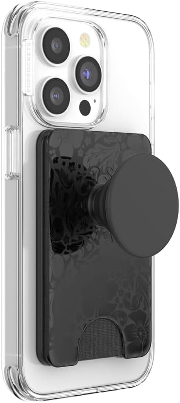 PopSockets Phone Wallet with Expanding Grip, Phone Card Holder, Wireless Charging Compatible - Laced