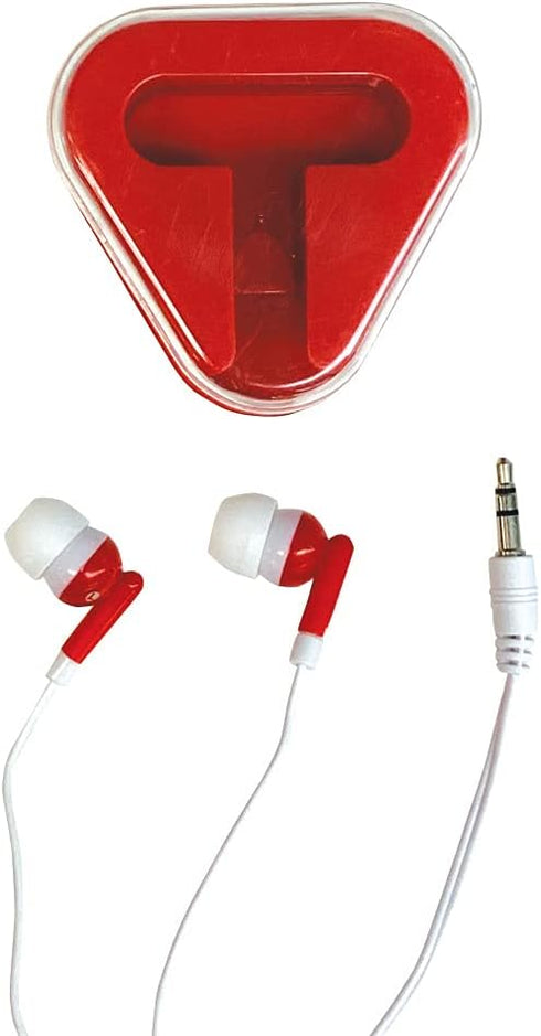 GEDDES Raymond Earphones with Colored Earbud & in-Ear Headphones in Triangular Case (Pack of 12)