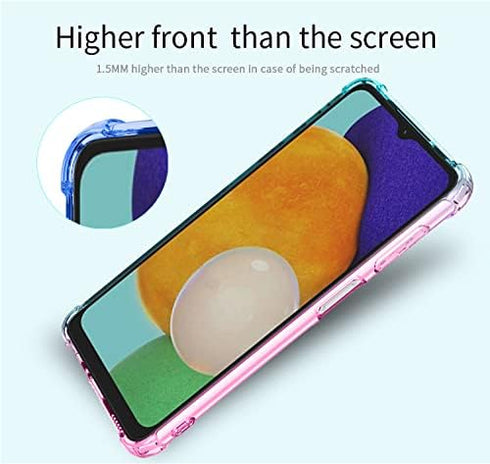 Osophter Clear Case for Galaxy A13 5G, Transparent TPU Shock-Absorption Cover for Samsung A13 5G (Pink Teal)