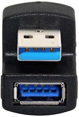 cablecc 1 Set Up & Down Angled USB 3.0 Adapter, A Male to Female Extension, 180 Degree