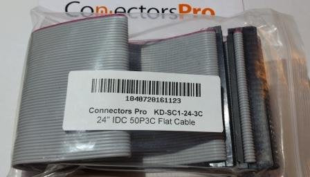 PC Accessories 24 Inches 3 Female Connectors IDC 2x25 50P SCSI Internal Flat Ribbon Cable