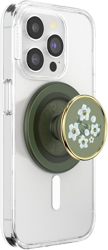 PopSockets Floral Relief Phone Grip Compatible with MagSafe, Wireless Charging Phone Holder
