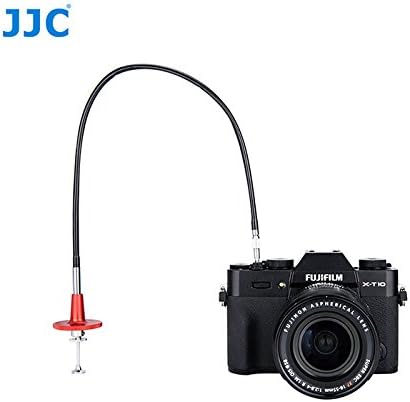 JJC 40cm Red Mechanical Cable Shutter Release, Bulb-Lock Design for Long Exposure, fits Fuji XT1 XT2 XT3 XT4