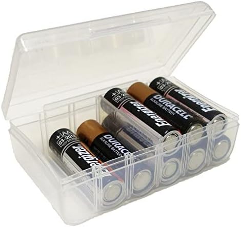Dial Industries AA Battery Storage Box (B328FN), Clear, Holds 12 AA Batteries