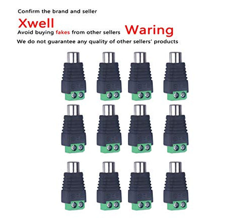 RCA to AV Screw Terminal Connector, Phono RCA Female Jack Solderless Converter for Audio/Video Speaker Wire