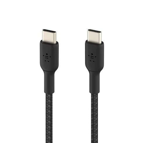 Belkin BoostCharge 1M Braided USB-C to USB-C Cable - Black for iPhone 15, Galaxy S23, Pixel 7, iPad Pro & More.