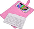 Portable Bluetooth Keyboard with Leather Case, Universal Detachable Flip Case and Stand for Smart Phones