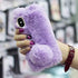 iPhone 11 Case (Light Purple) - Cute Luxury Bling Diamond Soft Warm Fluffy Rabbit Fur Cover with Crystal Bowknot