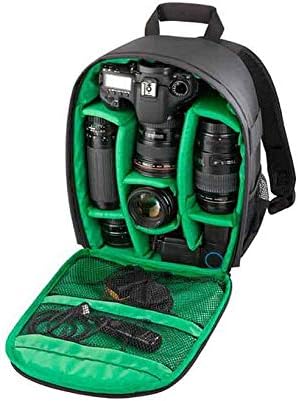 Waterproof SLR/DSLR Camera Backpack Travel Case for Canon Nikon Sony Digital Lens (Medium, Green)