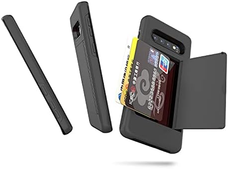Asuwish Samsung Galaxy S10 Phone Case with Tempered Glass Screen Protector, Credit Card Holder Stand, Slim Hybrid Cell